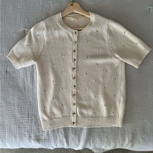 Sezane Beige Knit Cardigan